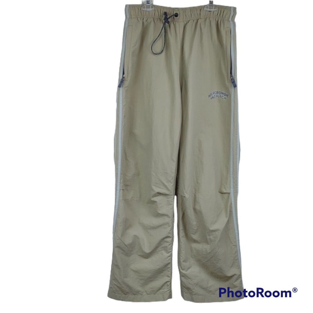 Abercrombie & Fitch Vtg Khaki Athletic Lined Windbreaker Track Side Stripe Pants
